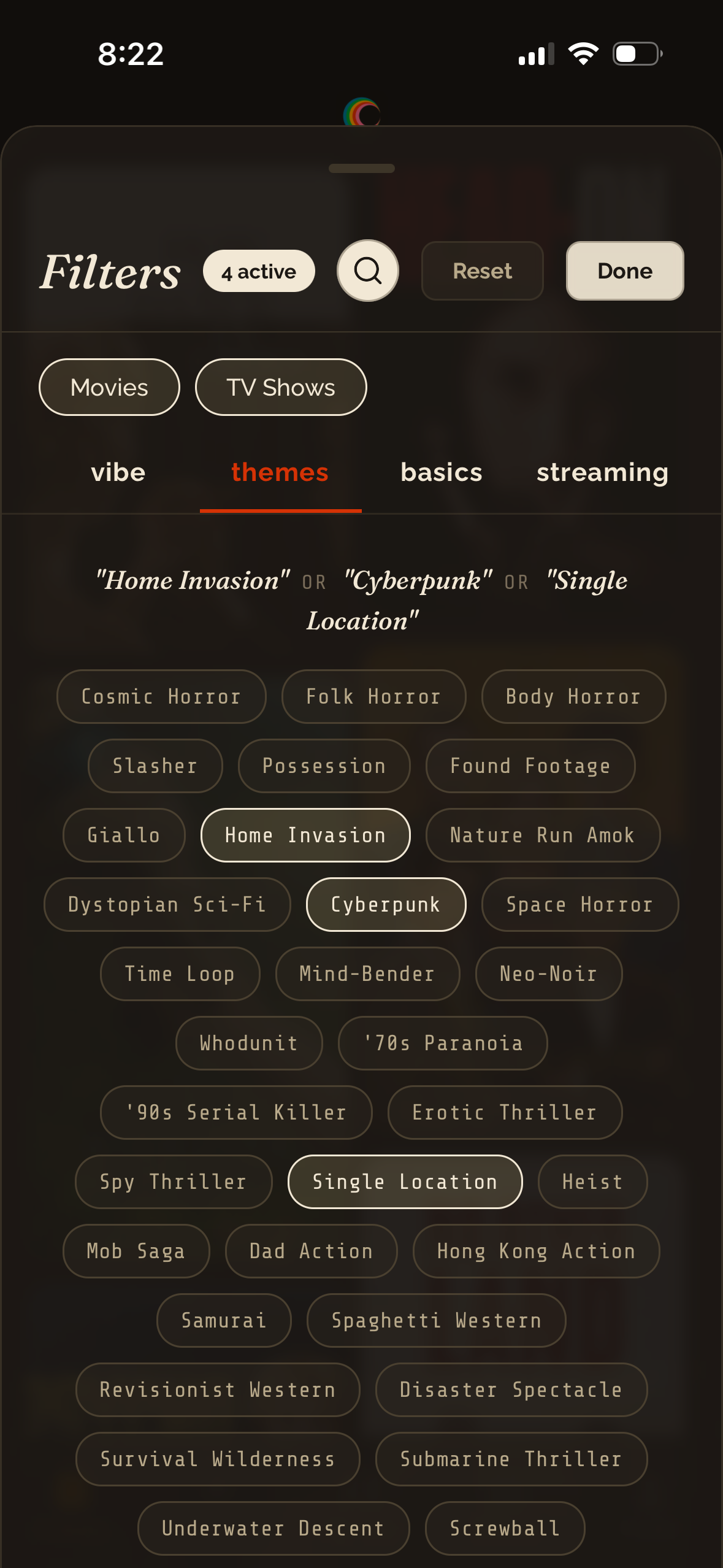 Themes filter